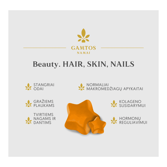 GAMTOS NAMAI guminukai BEAUTY HAIR SKIN NAILS, 60 guminukų-1