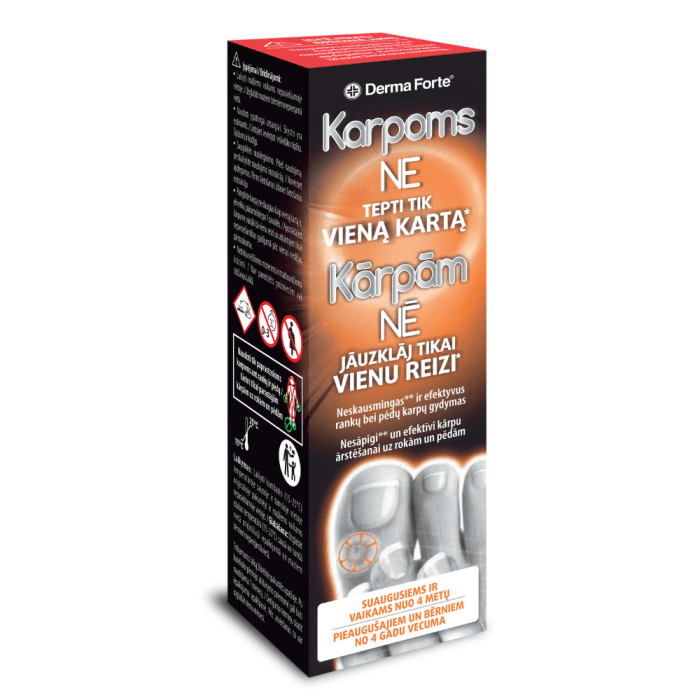 DERMA FORTE priemonė karpoms šalinti KARPOMS NE, 2 ml