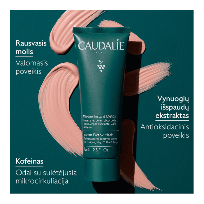 CAUDALIE valomoji veido kaukė riebiai odai INSTANT DETOX MASK, 75 ml-1