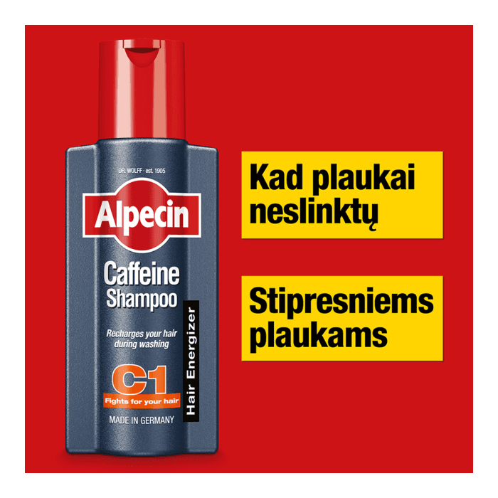 ALPECIN šampūnas su kofeinu nuo plaukų slinkimo C1, 375 ml-2