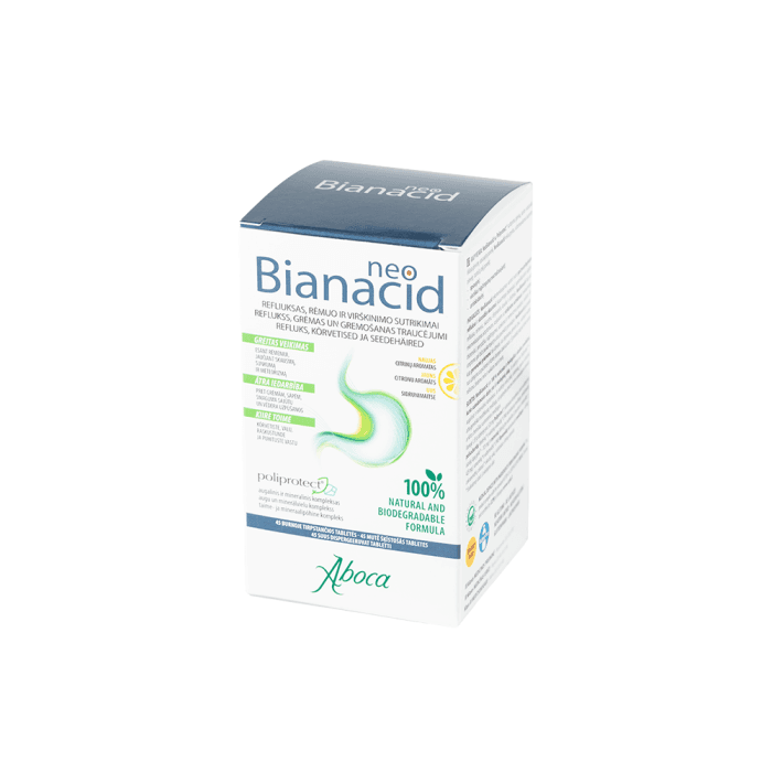 NEOBIANACID citrinų aromato, 45 burnoje tirpstančios tabletės