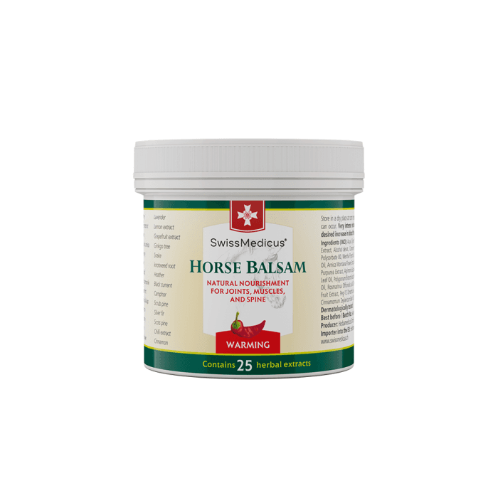 HERBAMEDICUS/SWISSMEDICUS šildomasis kūno balzamas HORSE BALSAM, 125 ml-2