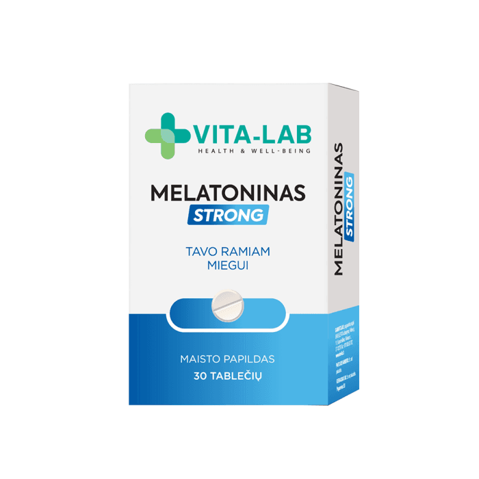 VITA-LAB melatoninas STRONG, nuo 18 m., 30 tablečių-1