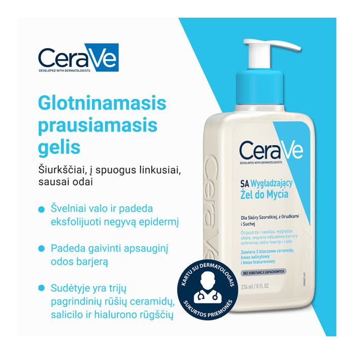 CERAVE glotninamasis ir drėkinamasis prausiklis, 236 ml-1