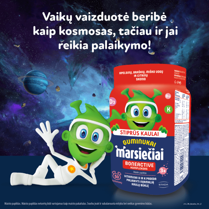 MARSIEČIAI BONEACTIVE vaikų kaulams, 50 guminukų-2
