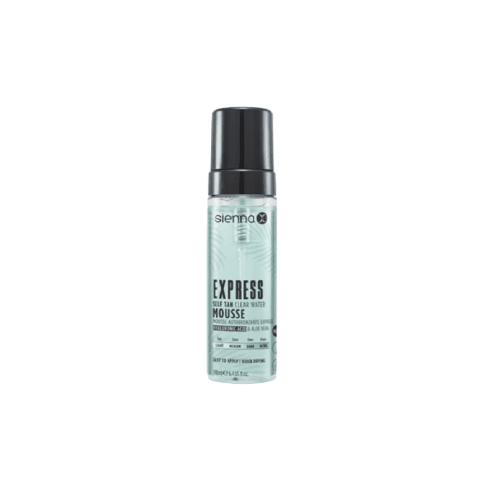 SIENNA X skaidrios savaiminio įdegio putos EXPRESS TAN WATER MOUSSE, 190 ml