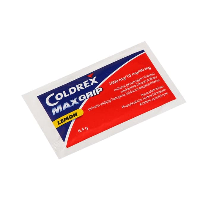 COLDREX MAXGRIP LEMON 1000mg/10mg/40mg, milteliai geriamajam tirpalui, N5-1