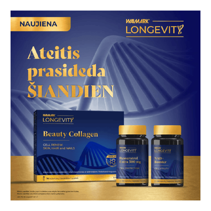 WALMARK LONGEVIT Resveratrol Extra 500 mg, 60 kapsulių-2