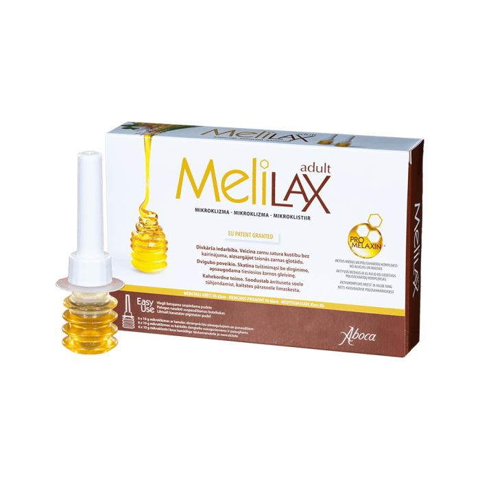 MELILAX mikroklizma ADULT, 10 g x 6 vnt.-1