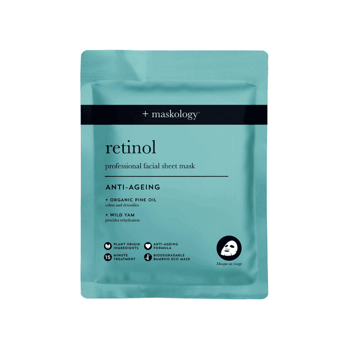 MASKOLOGY lakštinė veido kaukė su retinoliu, 22 ml