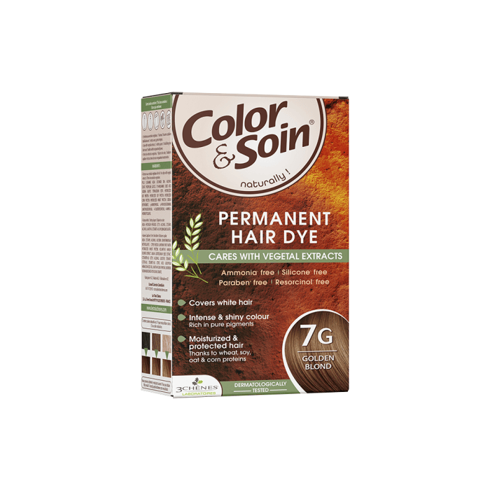 COLOR & SOIN plaukų dažai be amoniako 7G Golden Blond, 135 ml-1
