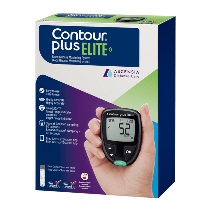Contour plus ELITE gliukozės kiekio kraujyje stebėjimo sistema, 1 vnt.