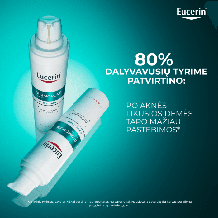EUCERIN trigubo poveikio koreguojamasis fluidas riebiai, į aknę linkusiai odai DERMOPURE CLINICAL, 40 ml-2