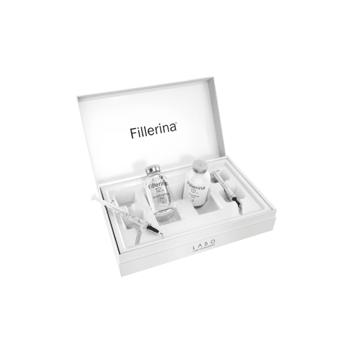 FILLERINA 12HA dermatologinis kosmetinis užpildas, 4 lygis, 2 buteliukai+du tikslūs, patentuoti aplikatoriai priemonei paskirstyti.-2