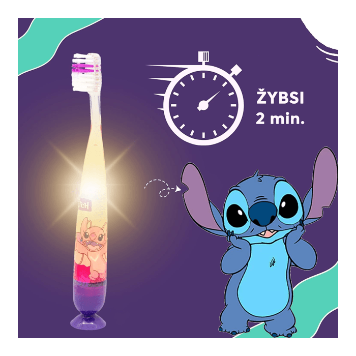 Mr. White DISNEY STITCH žybsintis dantų šepetėlis vaikams nuo 3 m., 1 vnt.-1