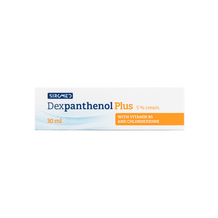 SIROMED kremas su B5 ir chlorheksidinu DEXPANTHENOL PLUS 5 %, 30 ml-2