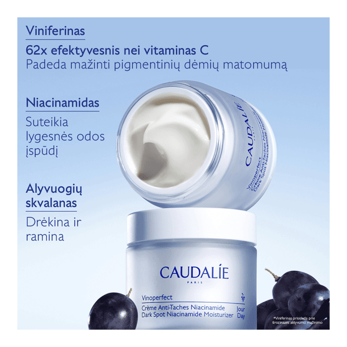 CAUDALIE drėkinamasis veido kremas pigmentuotai odai VINOPERFECT DARK SPOT NIACINAMIDE MOISTURIZER, 50 ml-2