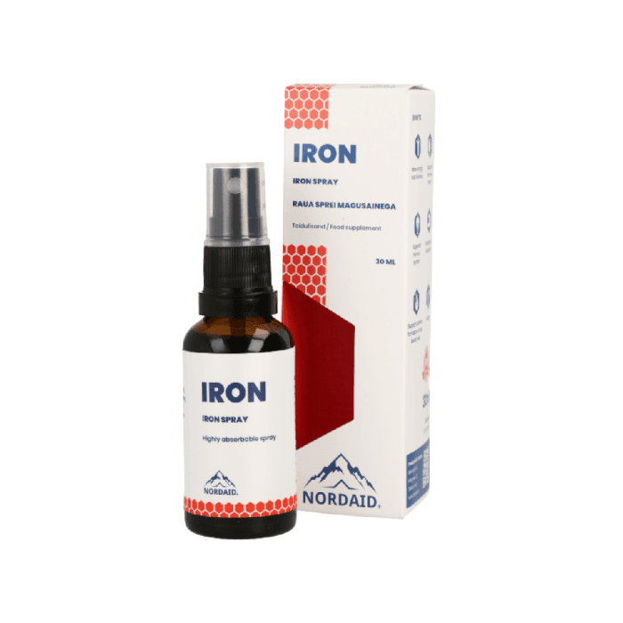 NORDAID purškiamas geležies papildas IRON SPRAY, 5mg, 30 ml-1