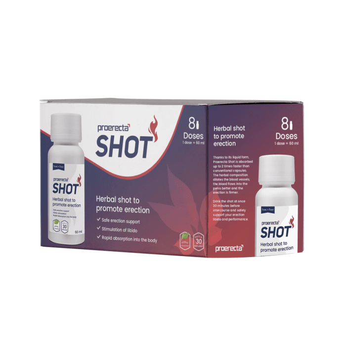 PROERECTA geriamas maisto papildas SHOT, 60 ml x 8, 8 vnt.