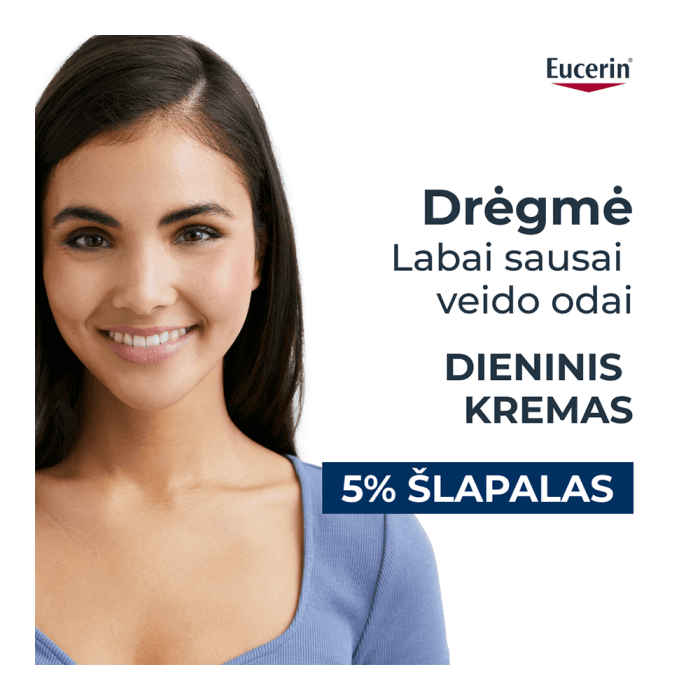 EUCERIN dieninis veido kremas sausai odai su 5% šlapalo UREA REPAIR, 50 ml-1