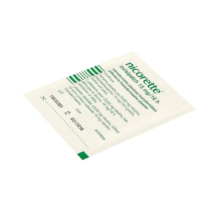 NICORETTE INVISIPATCH, 15mg/16h, transderminis pleistras, N7-1