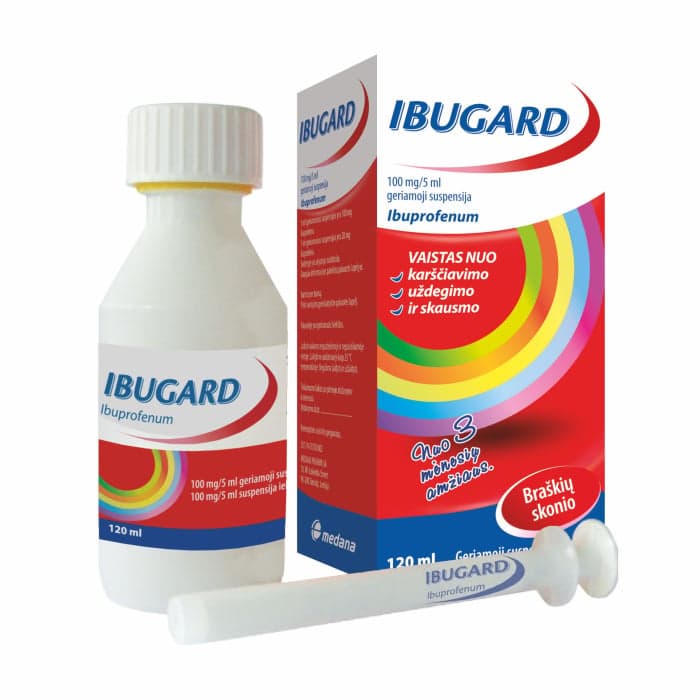 IBUGARD 100 mg/5 ml geriamoji suspensija, geriamoji suspensija, N1-2