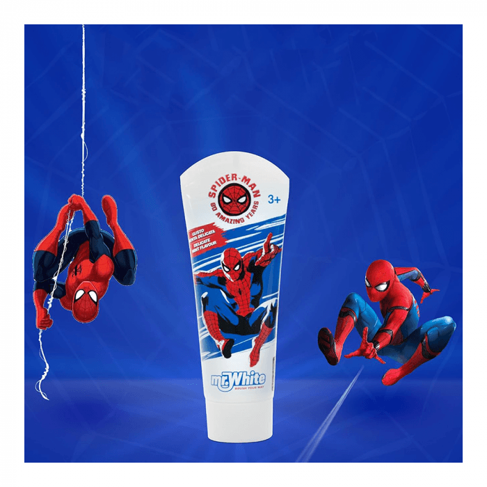 Mr. White SPIDER-MAN dantų pasta vaikams, mėtų skonio, 3-6 m., 75 ml-2