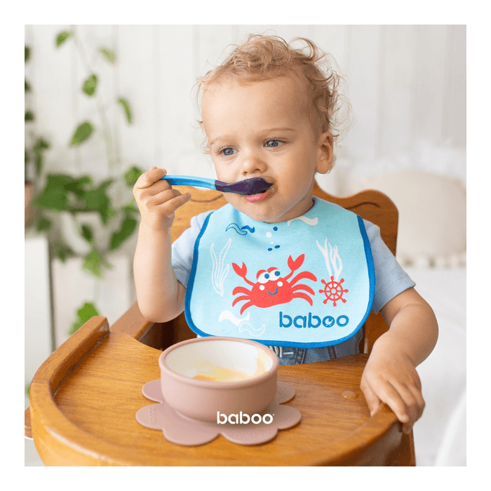 BABOO silikoninis limpantis dubenėlis, nuo 6 mėn., kakavinė spalva, 1 vnt.-1