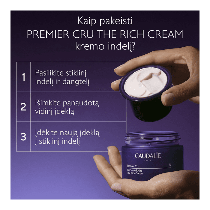 CAUDALIE veido kremas brandžiai, itin sausai odai PREMIER-CRU THE RICH CREAM - papildymas, 50 ml-2