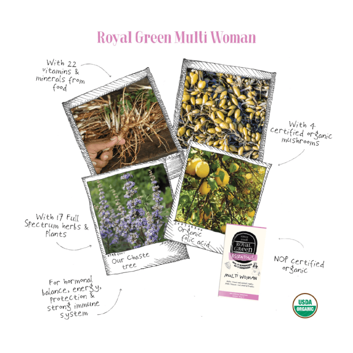 ROYAL GREEN multivitaminai moterims MULTI WOMAN, 60 tablečių-1
