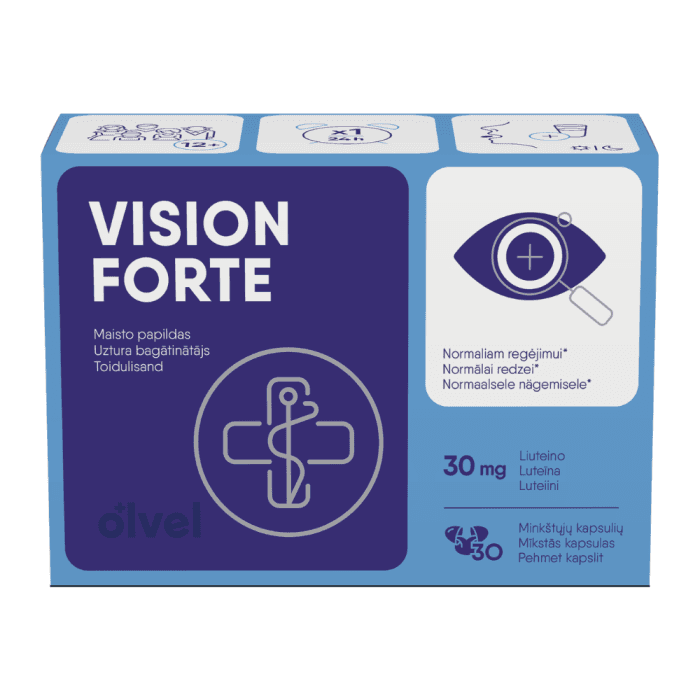 OLVEL regėjimui VISION FORTE, 30 minkštų kapsulių