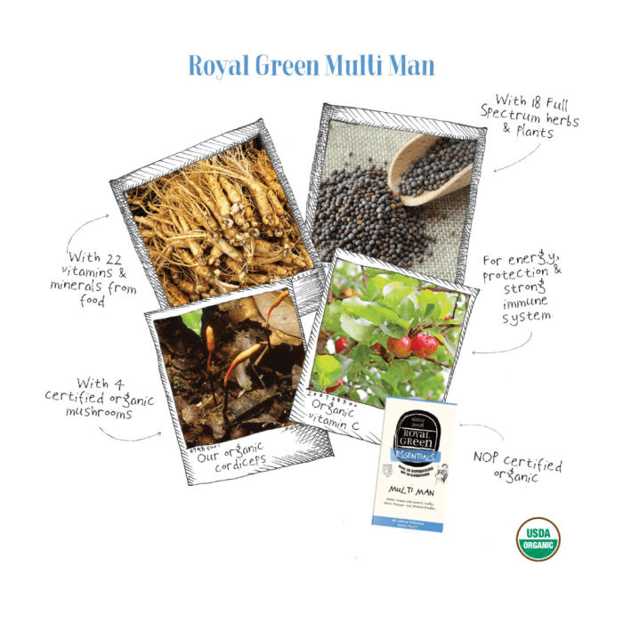 ROYAL GREEN multivitaminai vyrams MULTI MAN, 60 tablečių-1
