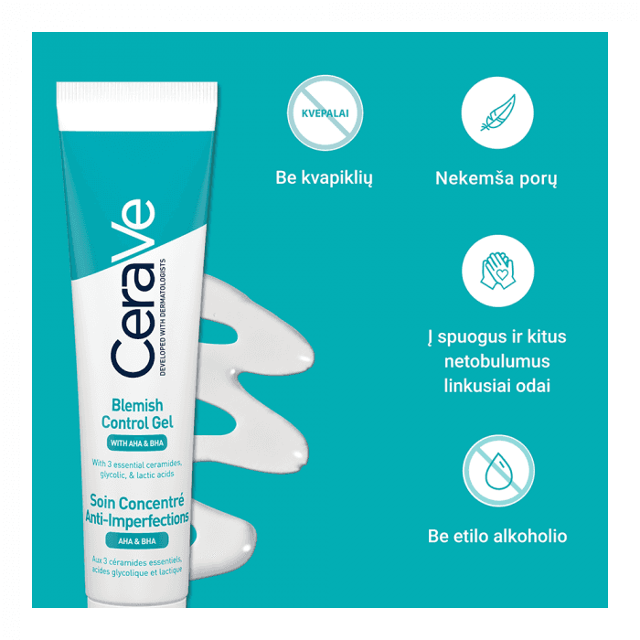 CERAVE gelis skirtas riebiai ir į aknę linkusiai odai, 40 ml-2