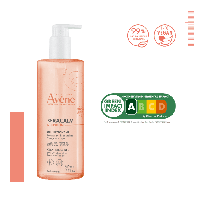 AVENE veido ir kūno prausiklis XERACALM NUTRITION, 500 ml-1