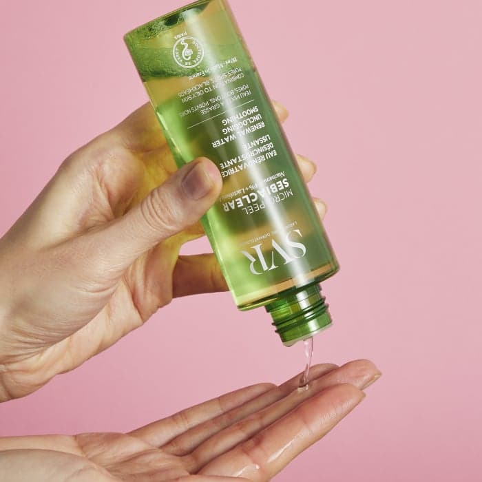 SVR šveičiamasis veido losjonas probleminei, į aknę linkusiai odai SEBIACLEAR MICRO-PEEL, 150 ml, 150 ml-1