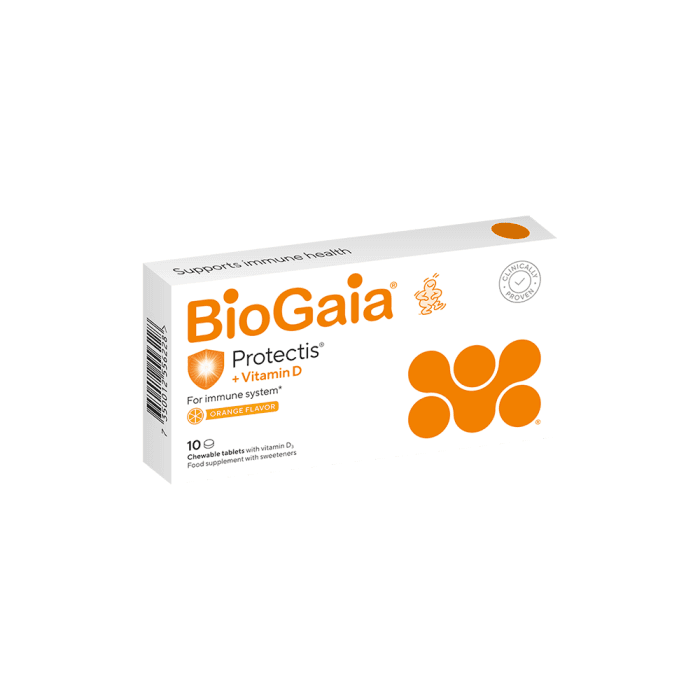 BioGaia Protectis® su vitamin D3, 10 kramtomųjų tablečių