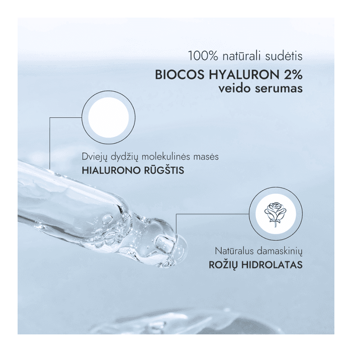 BIOCOS drėkinamasis veido serumas HYALURON, 30 ml-2