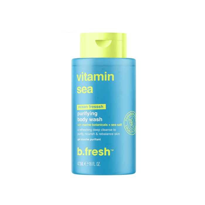 B. FRESH kūno prausiklis su jūros druska VITAMIN SEA BODY WASH, 473 ml