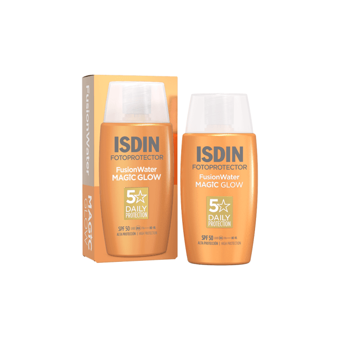 Apsauginė veido emulsija suteikianti švytėjimo FUSION WATER MAGIC GLOW SPF50, 50 ml