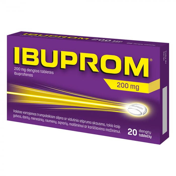 IBUPROM, 200mg, dengtos tabletės, N20