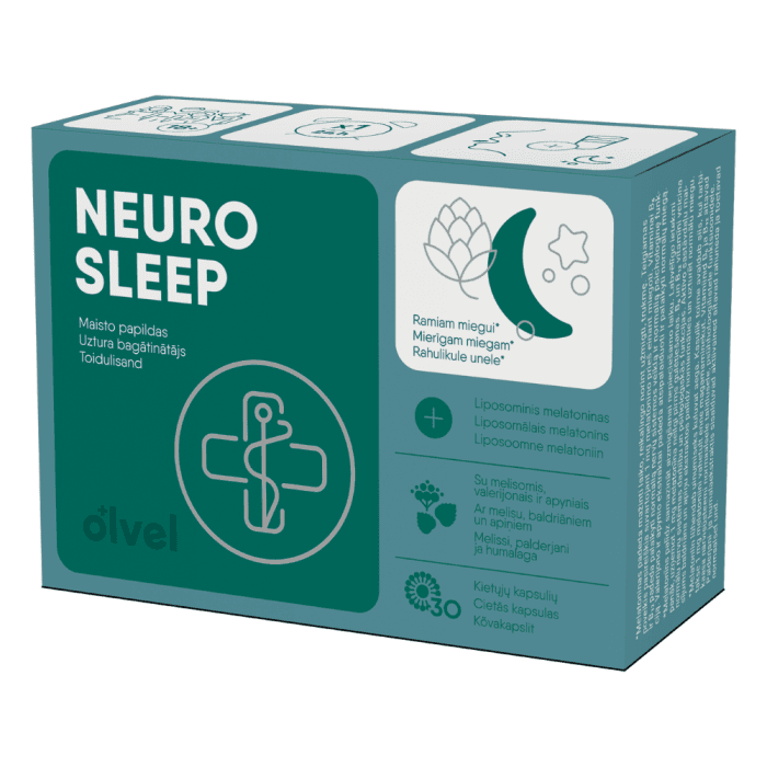 Olvel, Neuro Sleep, liposominis melatoninas, 30 kietųjų kapsulių-1