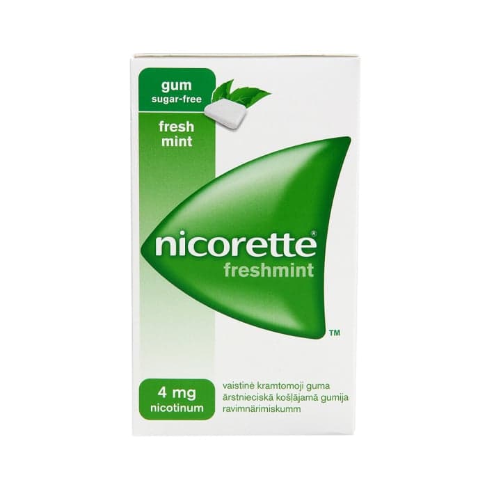 Nicorette freshmint, 4mg, vaistinė kramtomoji guma, N30-1