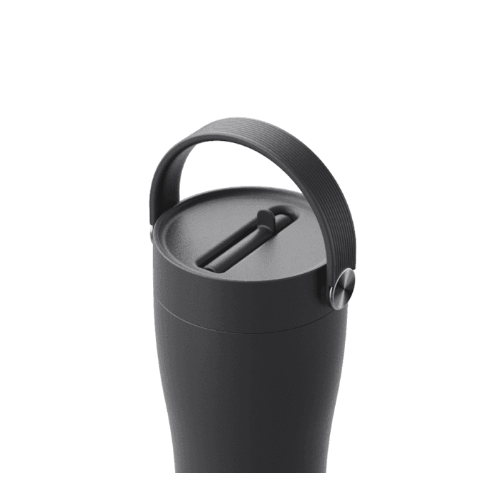 CARRY puodelis Black, 600 ml+Šiaudelio valymo šepetėlis-1