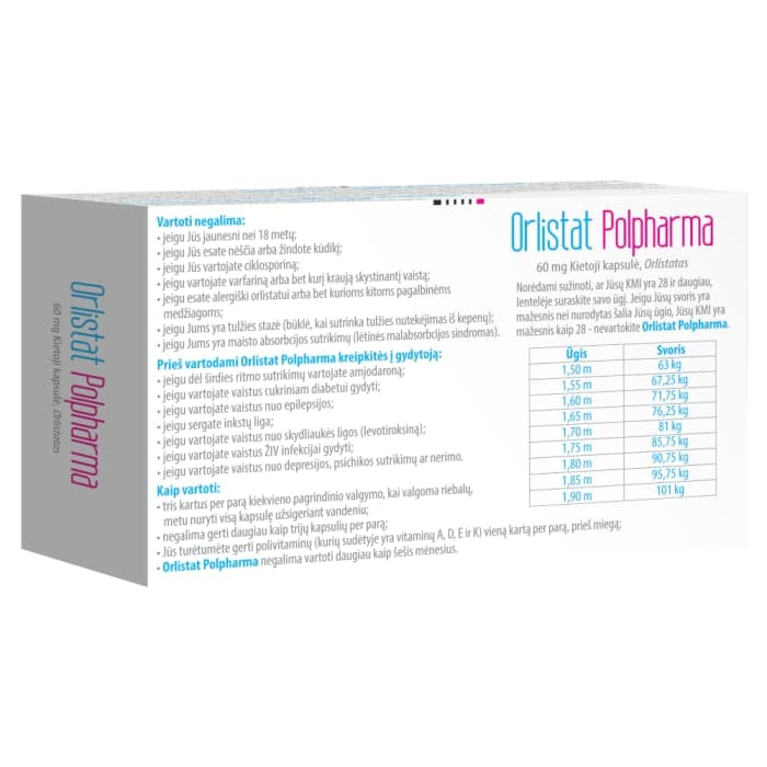 Orlistat Polpharma, kietosios kapsulės, N42-1