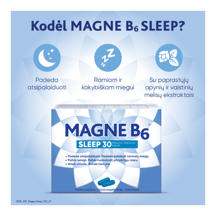 MAGNE B6 SLEEP (magnis miegui), 30 kapsulių-1