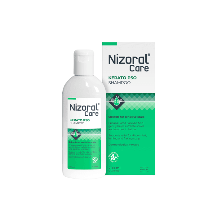 NIZORAL CARE, šampūnas galvos odai, turinčiai polinkį į psoriazę, KERATO PSO, 200 ml