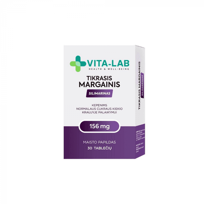 VITA-LAB maisto papildas Tikrasis margainis 156 mg Silimarinas, 30 tablečių