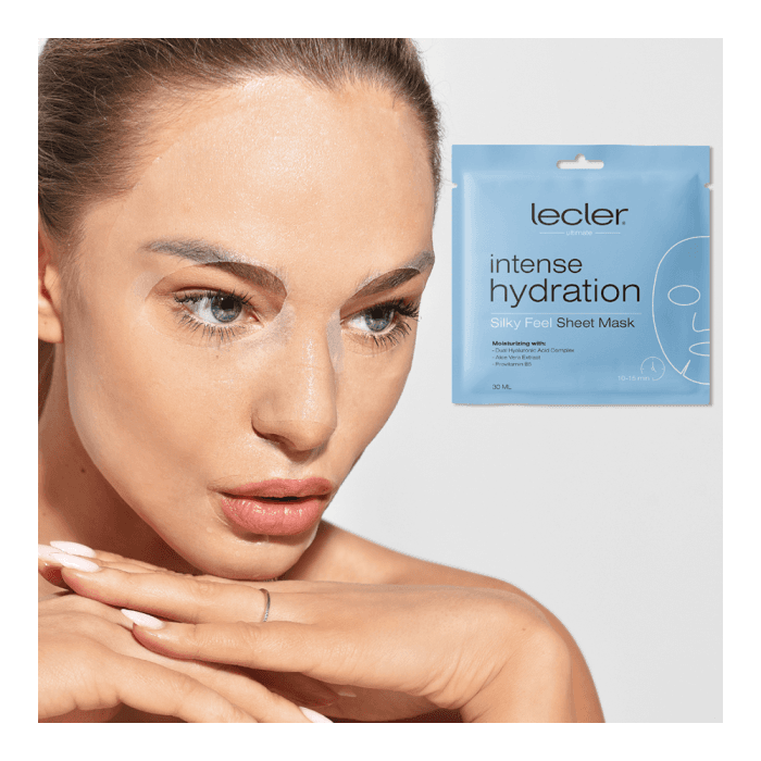 LECLER drėkinančios lakštinės veido kaukės INTENSE HYDRATION (4+1 vnt), 5 vnt.-1