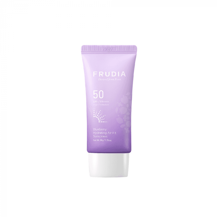 FRUDIA,lengvas drėkinamasis apsauginis kremas nuo saulės , Blueberry Hydrating Air Fit Sunscreen SPF 50+, 50 ml