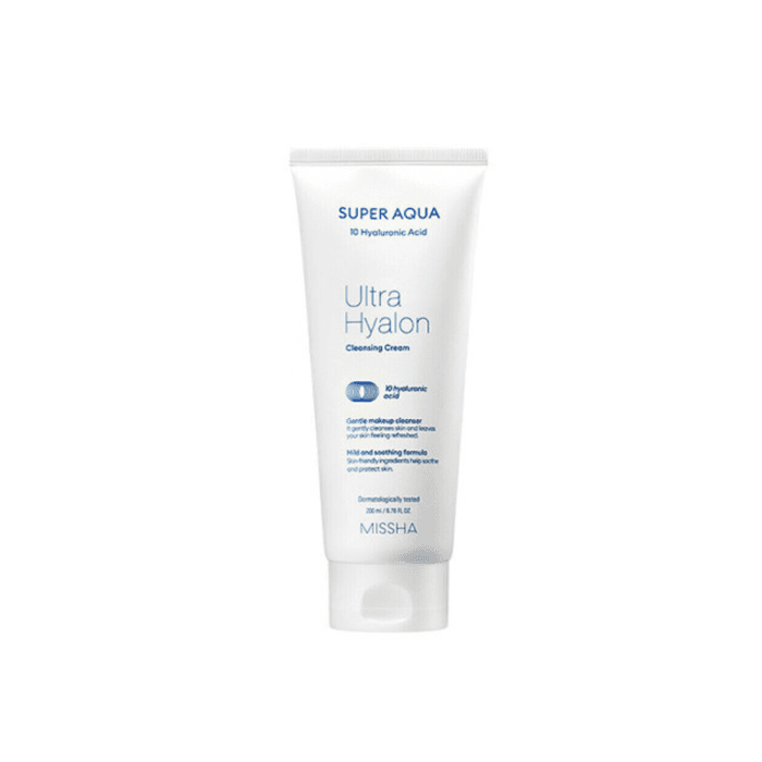 MISSHA kreminės prausimosi putos su hialurono rūgštimi , Super Aqua Ultra Hyalon Cleansing Cream, 200 ml